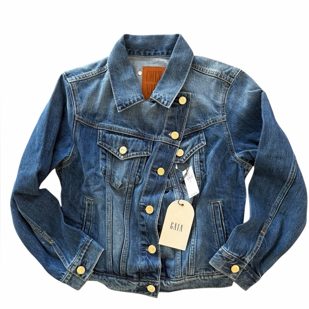 NWT Cult Gaia x Gap Asymmetrical Denim Women's Jeans Jacket Small - Picture 5 of 10